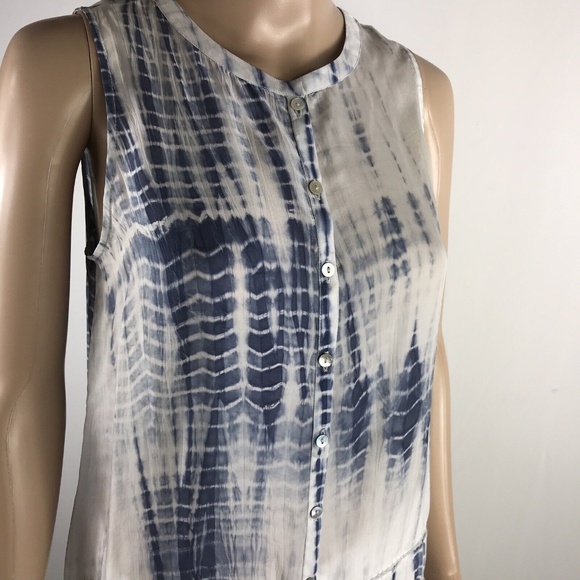 TANGERINE NYC Button down Sleeveless Shirt Tie Dye - Picture 3 of 12